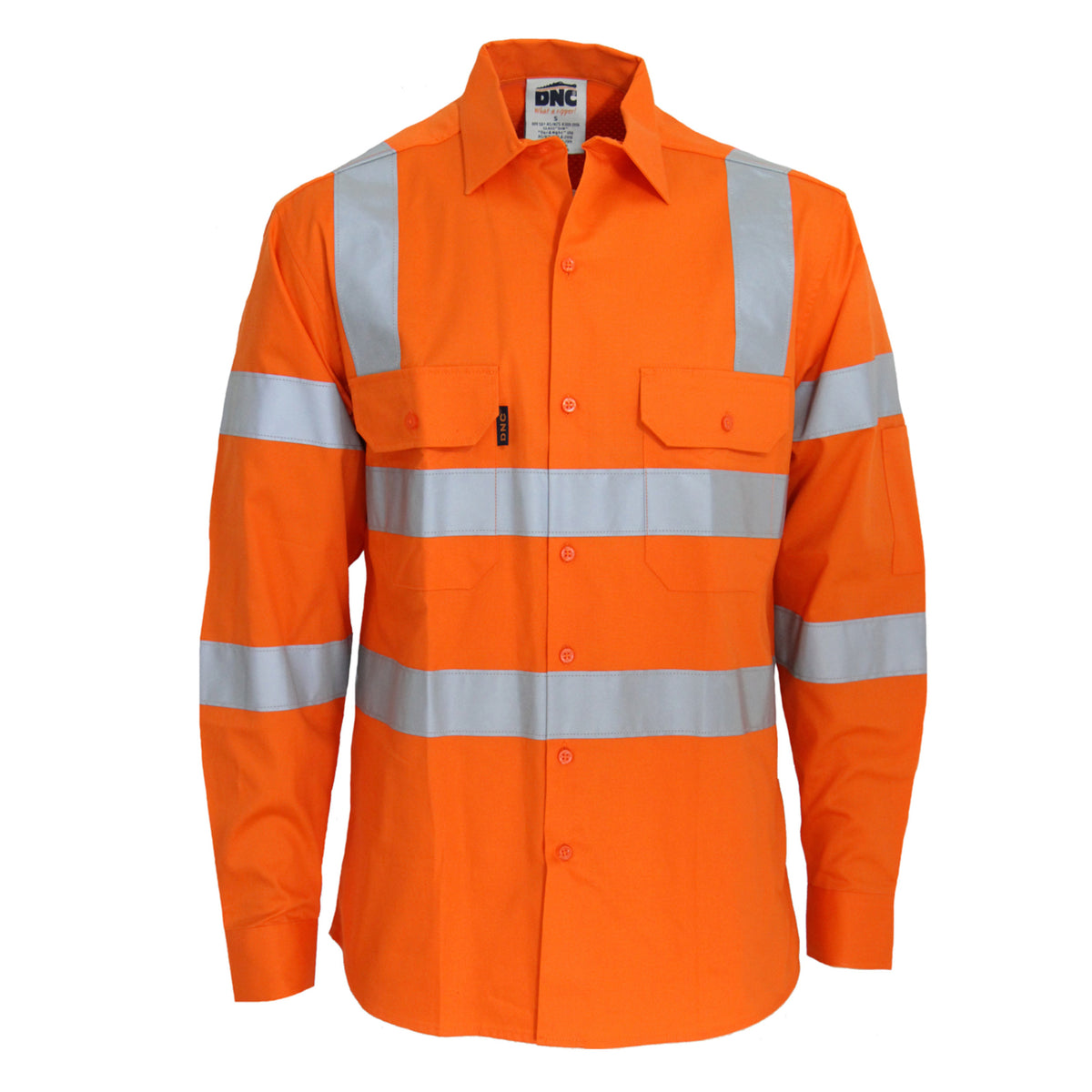 HiVis Lightweight CSR R/Tape VIC Rail Shirt - Long Sleeve — DNC Workwear colour image