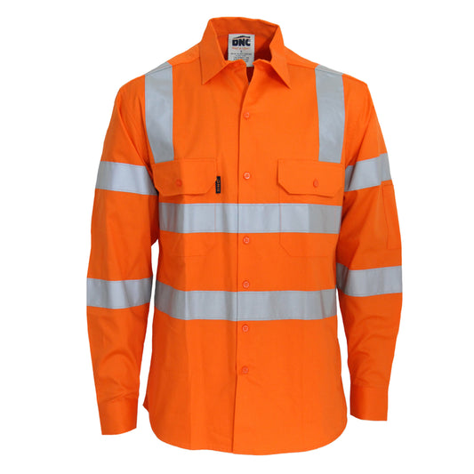 HiVis Lightweight CSR R/Tape VIC Rail Shirt - Long Sleeve — DNC Workwear colour image