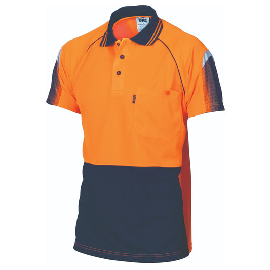 HiVis Cool-Breathe Sublimated Piping Polo - Short Sleeve — DNC Workwear colour image