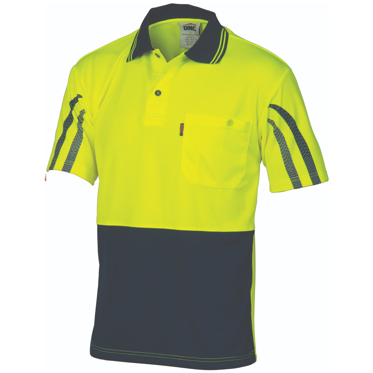 HiVis Cool-Breathe Printed Stripe Polo - Short Sleeve — DNC Workwear colour image