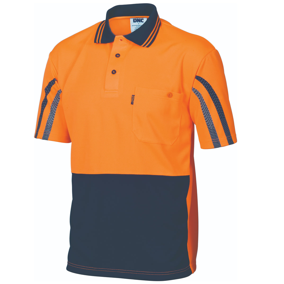 HiVis Cool-Breathe Printed Stripe Polo - Short Sleeve — DNC Workwear colour image