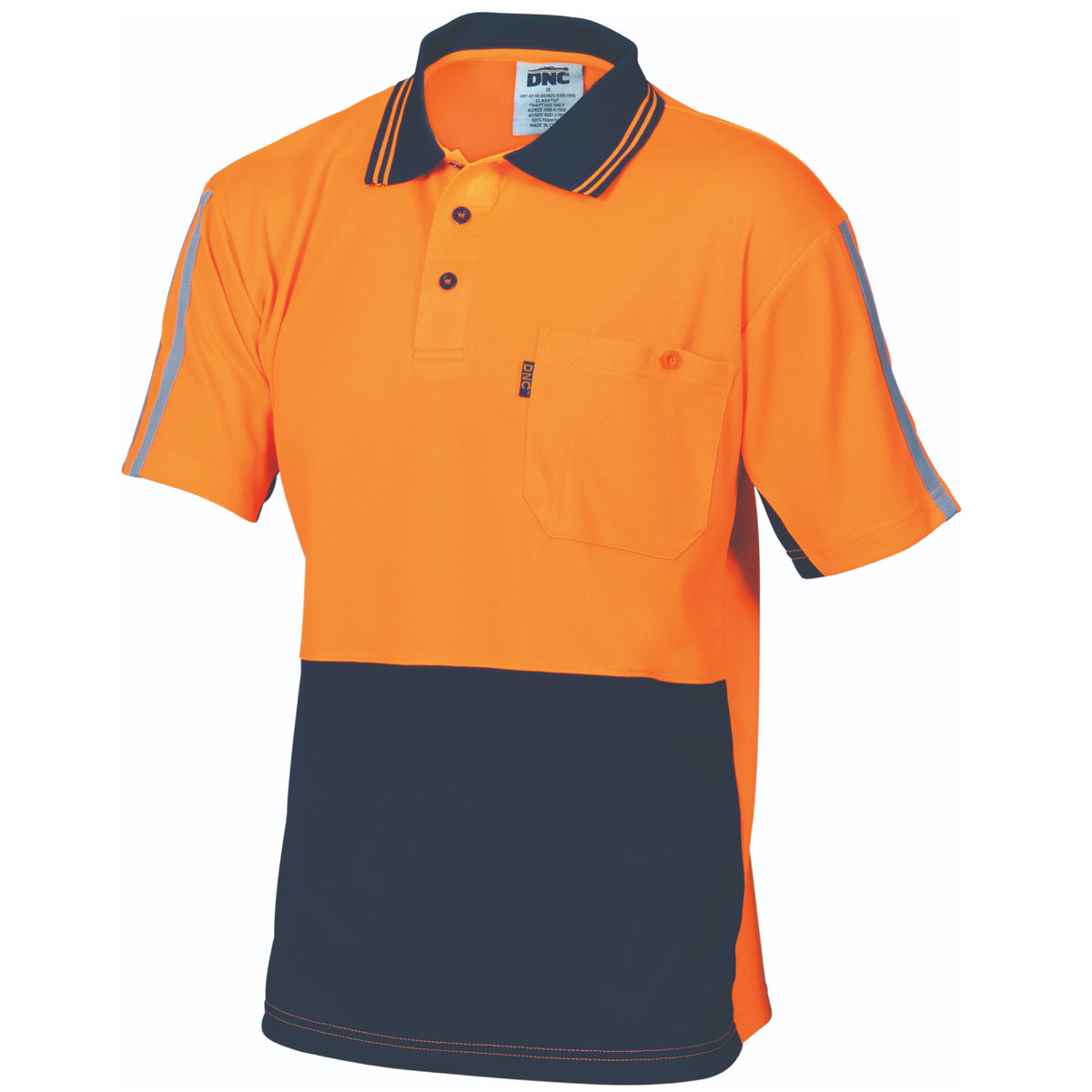 HiVis Cool-Breathe Stripe Polo - Short Sleeve — DNC Workwear colour image