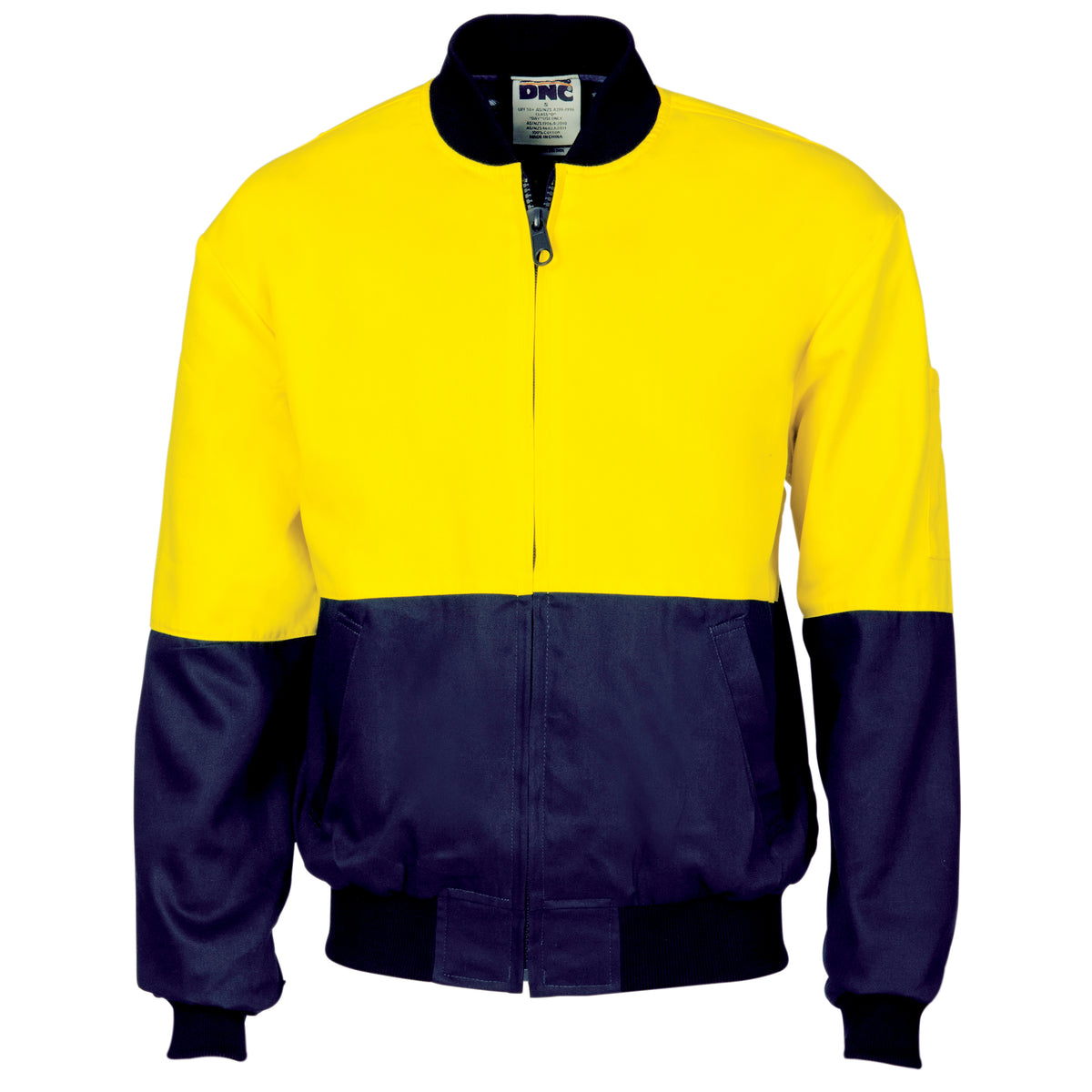 HiVis Two Tone Cotton Bomber Jacket — DNC Workwear colour image