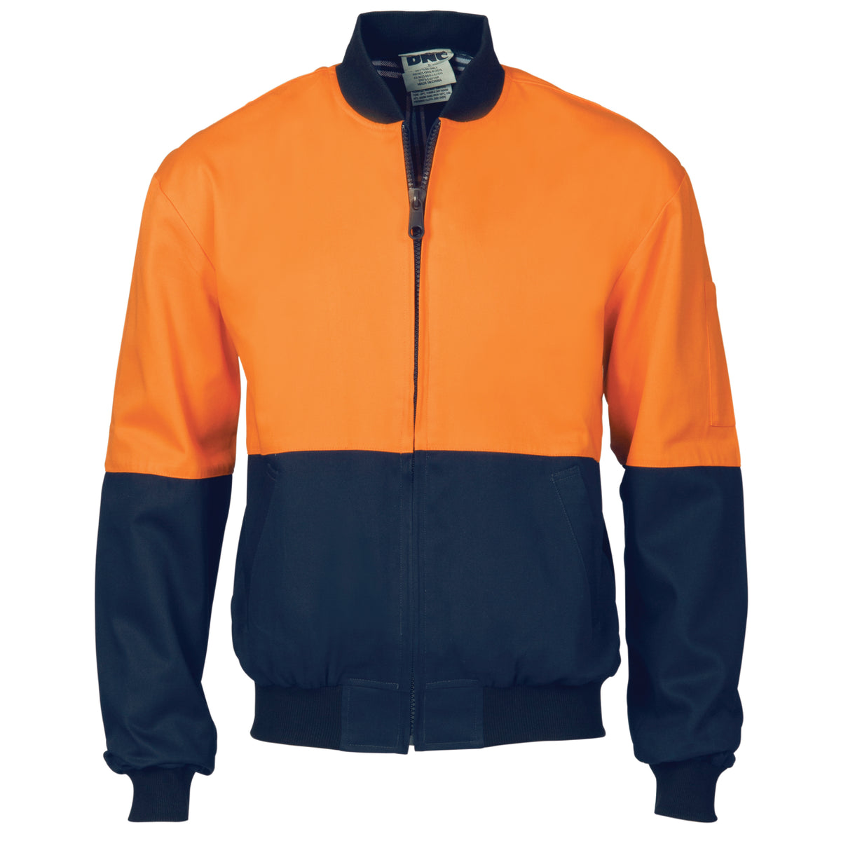 HiVis Two Tone Cotton Bomber Jacket — DNC Workwear colour image