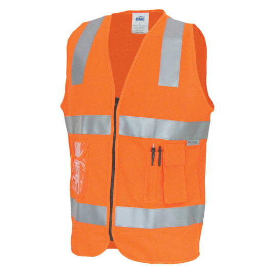 Day/Night Side Panel Safety Vest with 3M R/Tape — DNC Workwear colour image