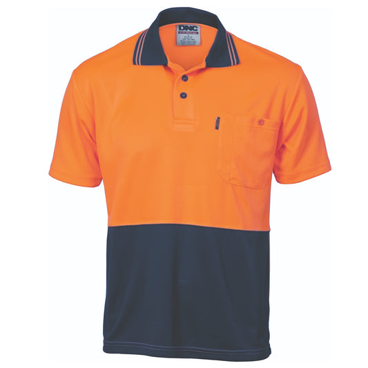 HiVis Two Tone Cool Breathe Polo Shirt - Short Sleeve — DNC Workwear colour image