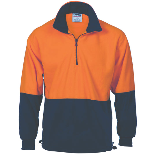 HiVis Two Tone 1/2 Zip Polar Fleece — DNC Workwear colour image