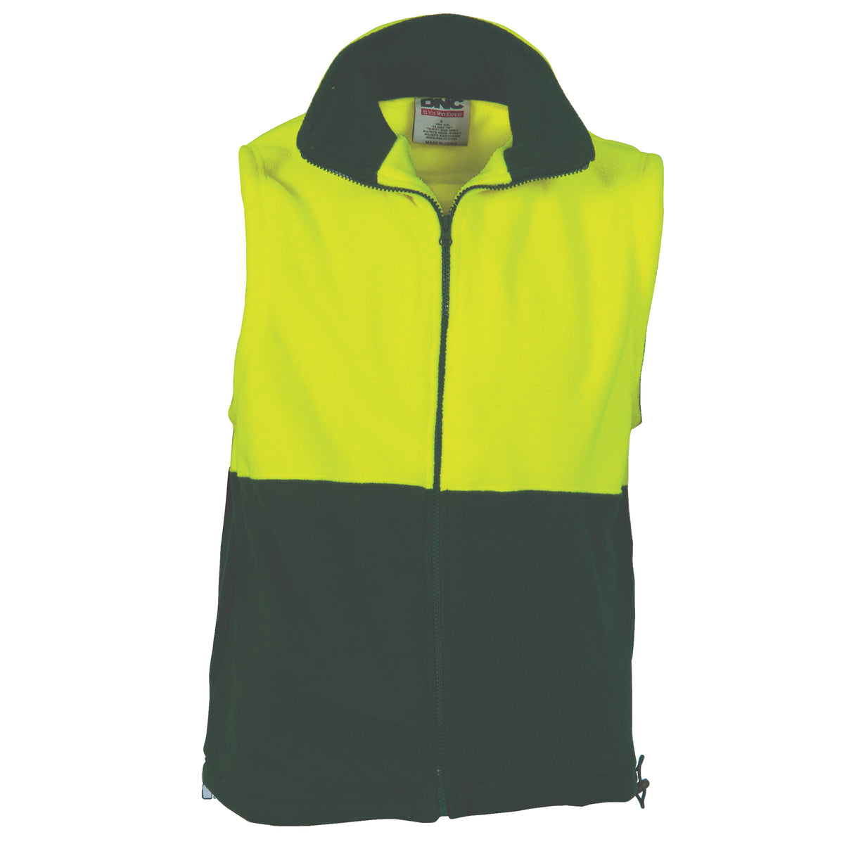 HiVis Two Tone Full Zip Polar Fleece Vest — DNC Workwear colour image