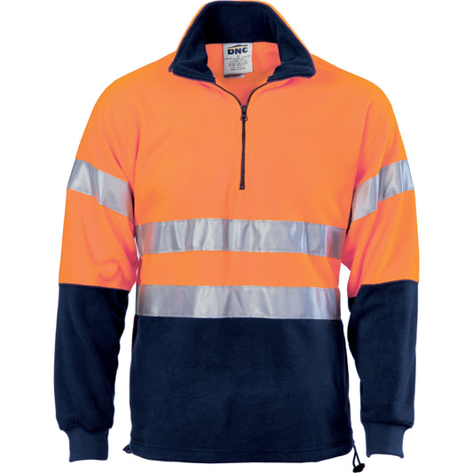 HiVis Two Tone 1/2 Zip Polar Fleece with CSR R/Tape — DNC Workwear colour image