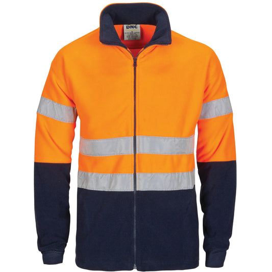 HiVis two tone full zip polar fleece with CSR R/Tape — DNC Workwear colour image