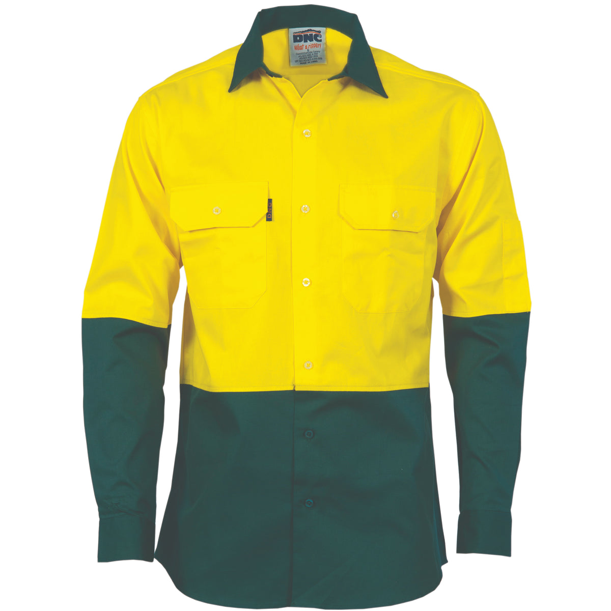 HiVis Two Tone Cool-Breeze Cotton Shirt - Long Sleeve — DNC Workwear colour image