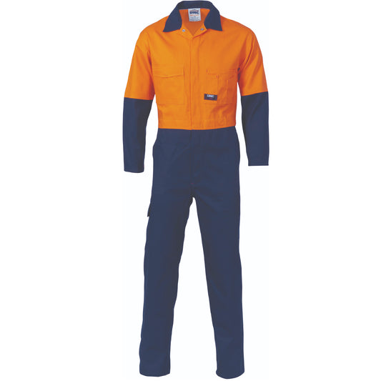 HiVis Two Tone Cotton Coverall — DNC Workwear colour image