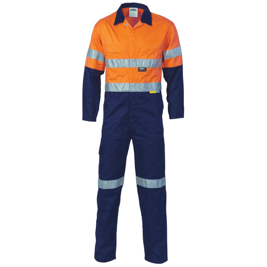 HiVis Two Tone Cotton Coverall with CSR R/Tape — DNC Workwear colour image
