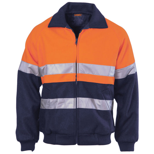 HiVis Two Tone Bluey Bomber Jacket with CSR R/Tape — DNC Workwear colour image