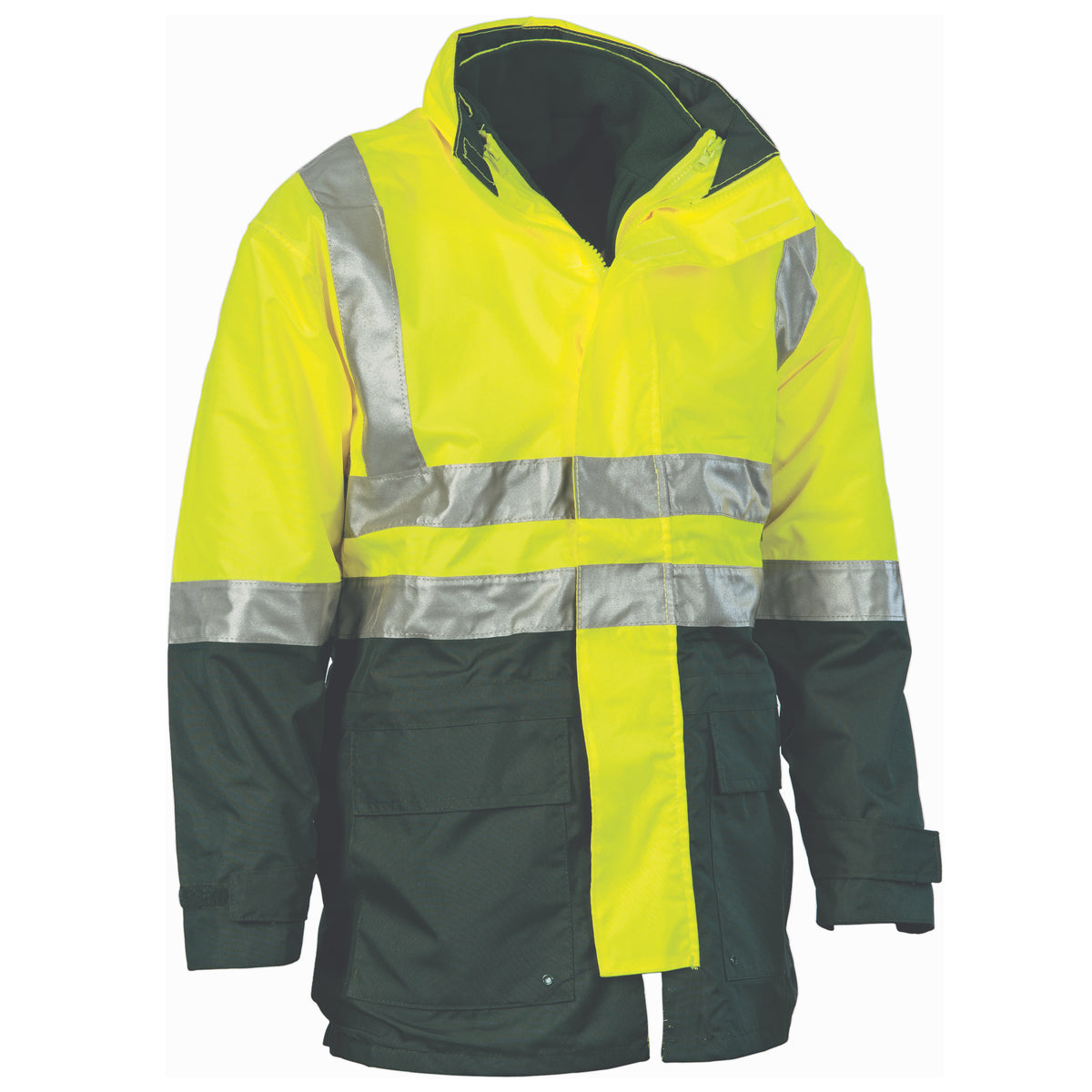 HiVis "4 in 1" Two Tone Breathable Jacket with Vest & CSR R/Tape — DNC Workwear colour image