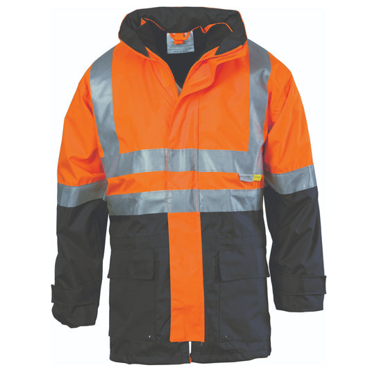 HiVis "4 in 1" Two Tone Breathable Jacket with Vest & CSR R/Tape — DNC Workwear colour image