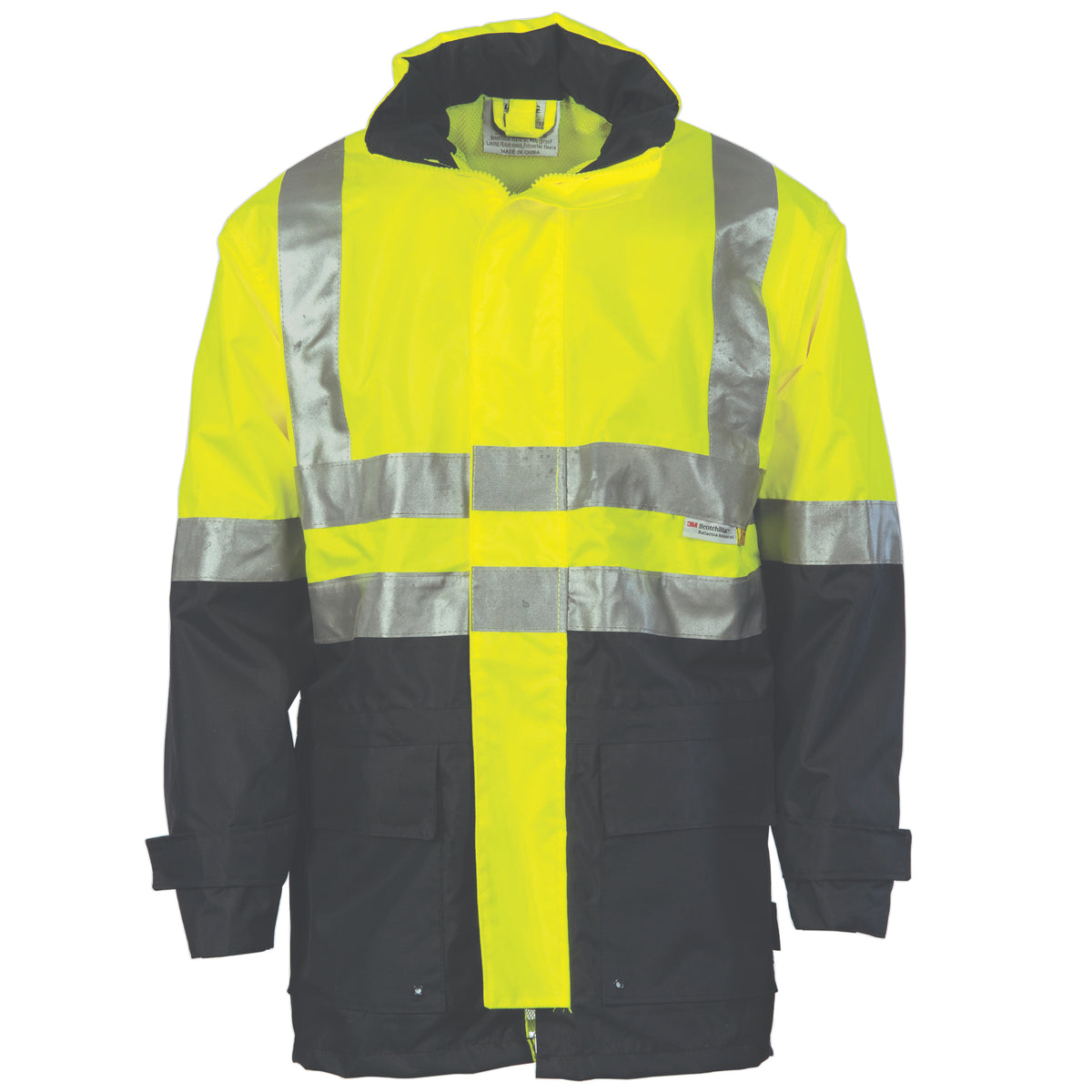 HiVis Two Tone Breathable Rain Jacket with CSR R/Tape — DNC Workwear colour image