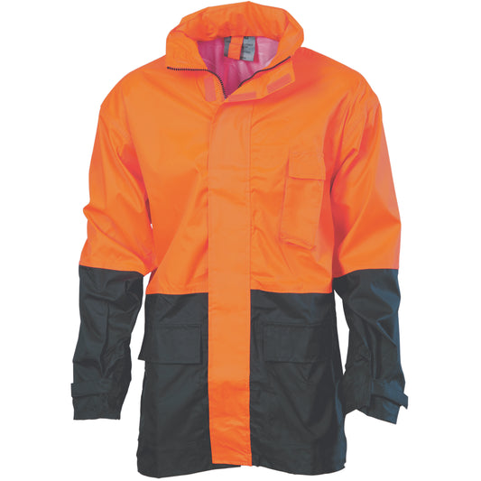 HiVis Two Tone Lightweight Rain Jacket — DNC Workwear colour image