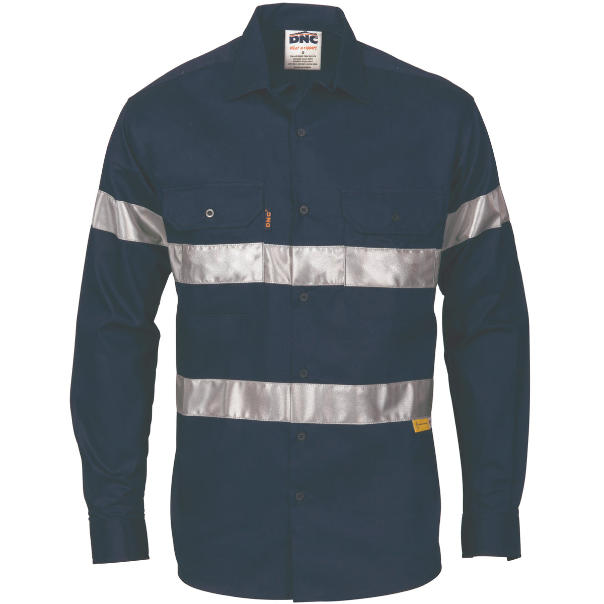 HiVis Cool-Breeze Cotton Shirt with CSR R/Tape - Long Sleeve — DNC Workwear colour image