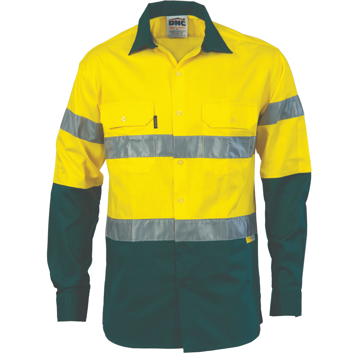 HiVis Cool-Breeze Cotton Shirt with 3M 8910 R/Tape - Long sleeve — DNC Workwear colour image