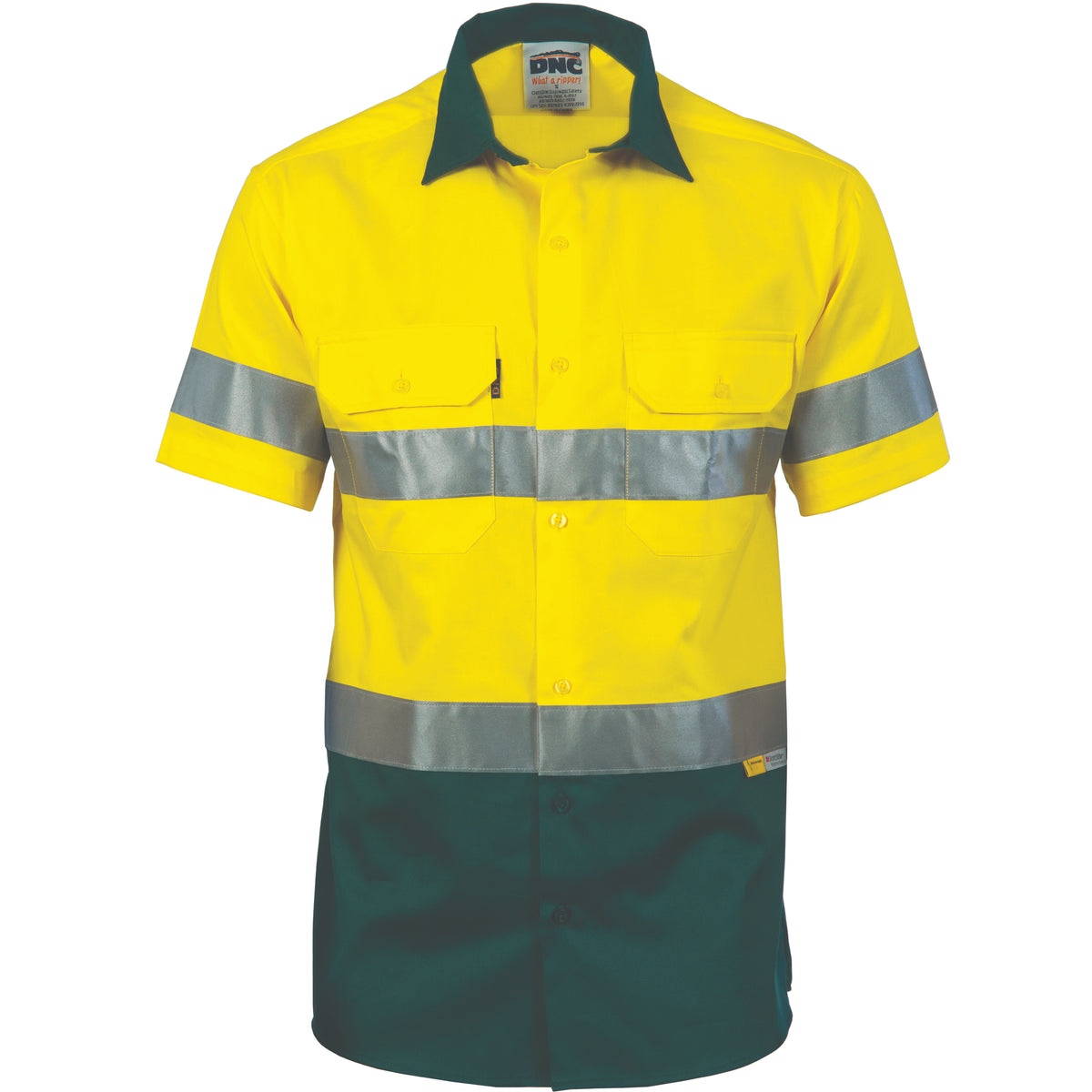 HiVis Cool-Breeze Cotton Shirt with CSR R/Tape - Short sleeve — DNC Workwear colour image