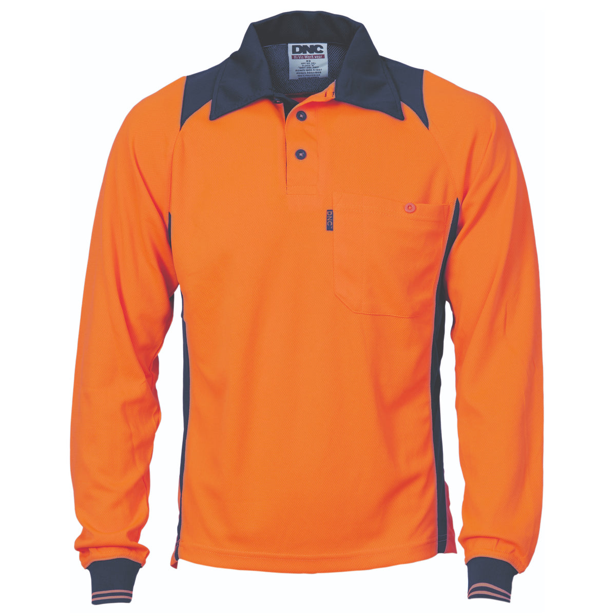 Cool-Breathe Action Polo Shirt - Long Sleeve — DNC Workwear colour image