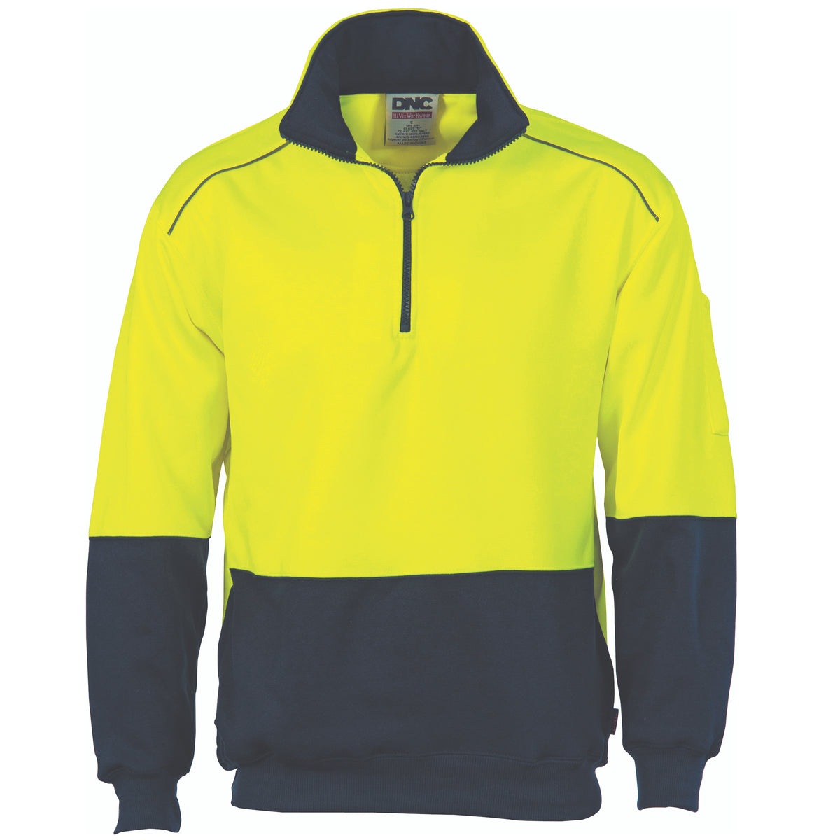 HiVis Two Tone 1/2 Zip Reflective Piping Sweatshirt — DNC Workwear colour image