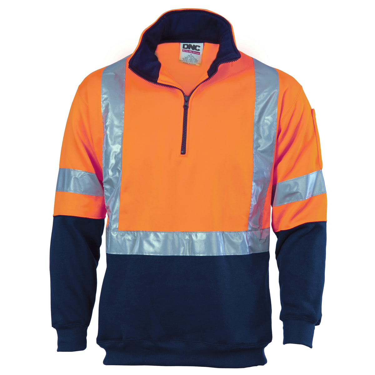 HiVis "X" Back D/N Two Tone 1/2 Zip Fleecy — DNC Workwear colour image