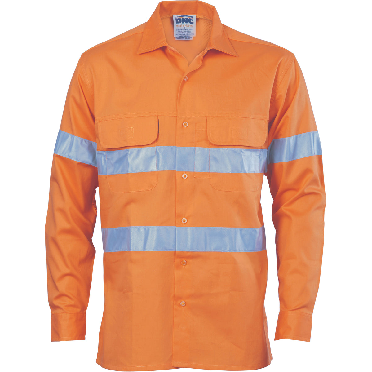 HiVis 3 Way Cool-Breeze Cotton Shirt with CSR R/Tape - Long sleeve — DNC Workwear colour image