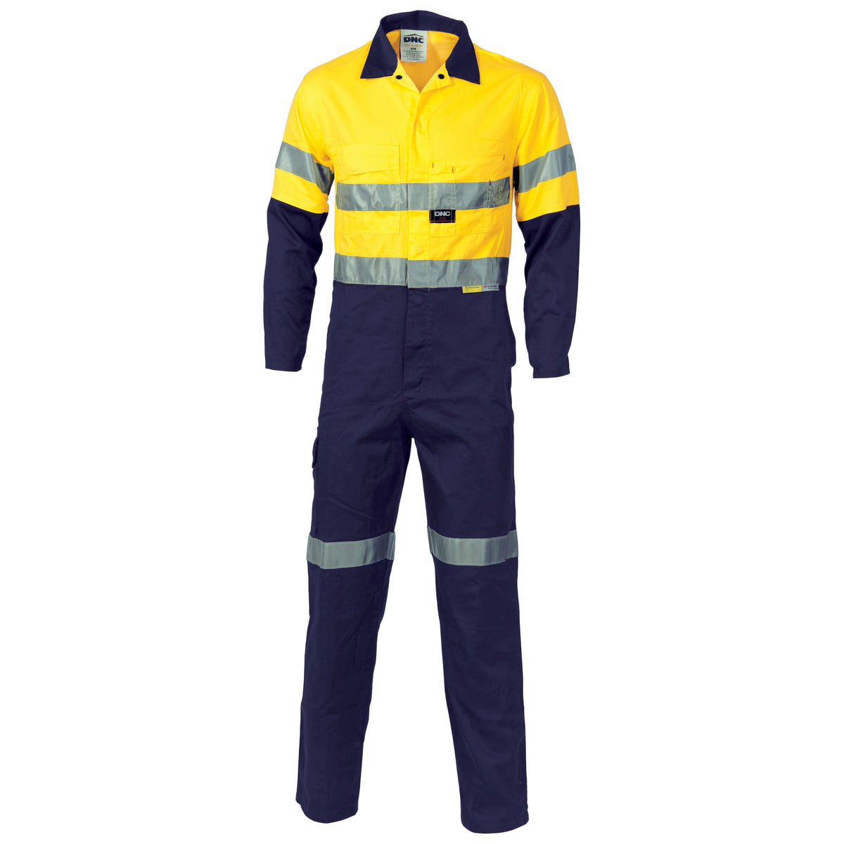 HiVis Cool-Breeze Two Tone Lightweight Cotton Coverall with CSR R/Tape — DNC Workwear colour image