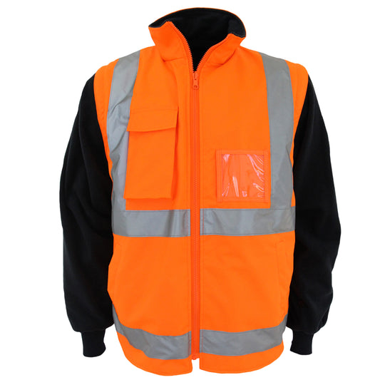 HiVis "H" Pattern D/N Reversable Vest with CSR R/Tape — DNC Workwear colour image
