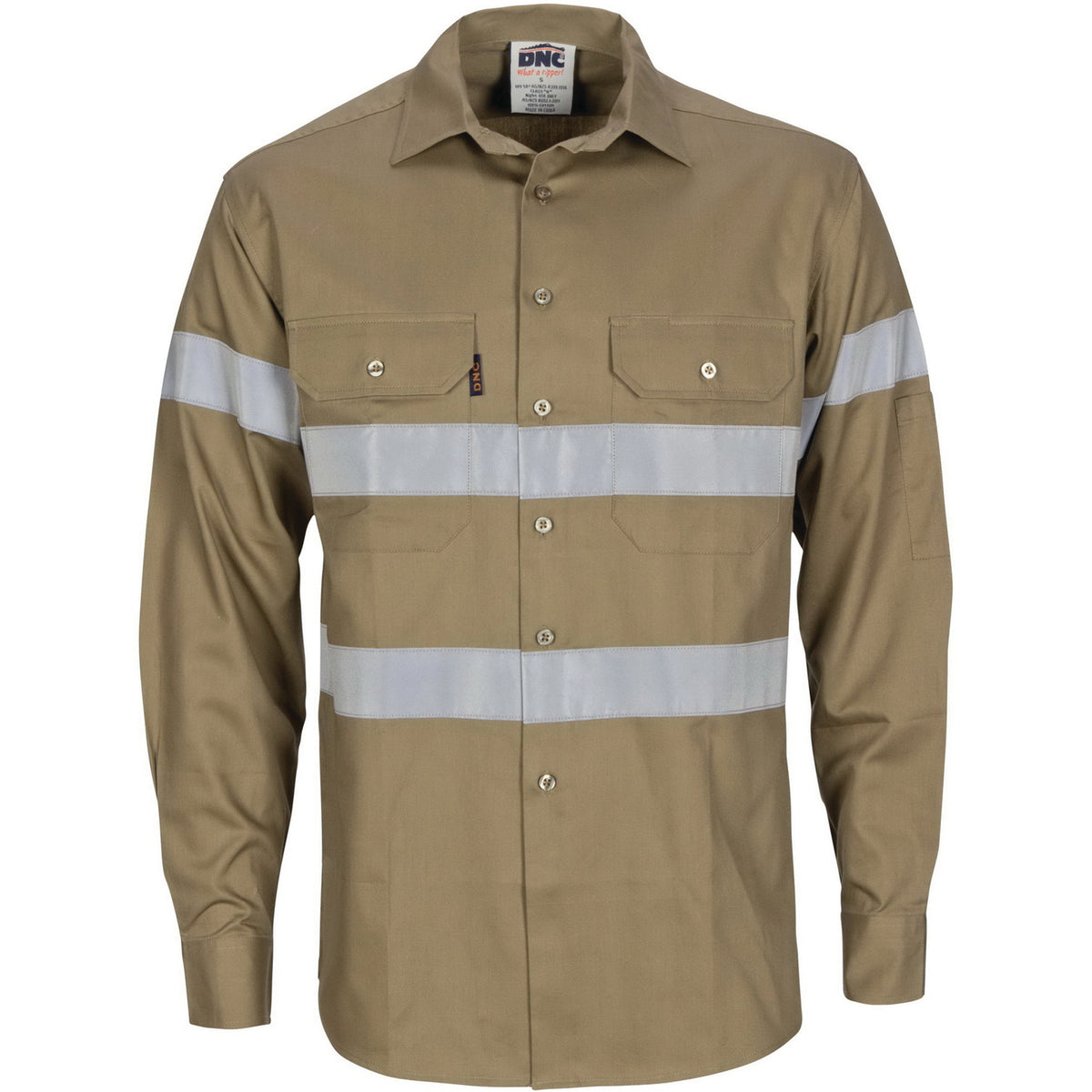 HiVis Cool-Breeze Cotton Shirt with CSR R/Tape - Long Sleeve — DNC Workwear colour image