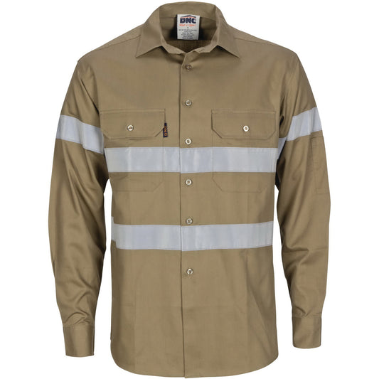 HiVis Cool-Breeze Cotton Shirt with CSR R/Tape - Long Sleeve — DNC Workwear colour image