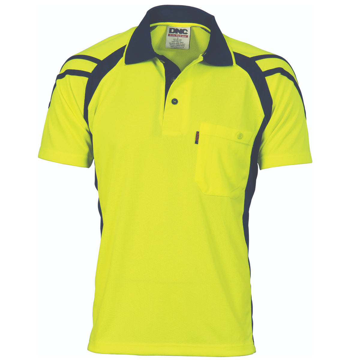 Cool-Breathe Stripe Panel Polo Shirt - Short Sleeve — DNC Workwear colour image