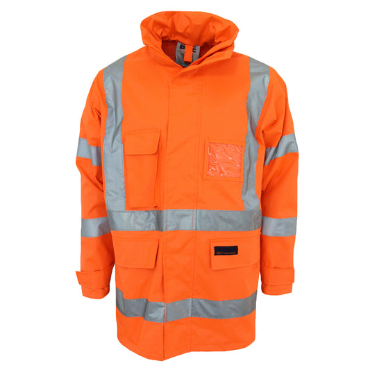HiVis "X" Back Rain Jacket Bio-Motion CSR R/Tape — DNC Workwear colour image
