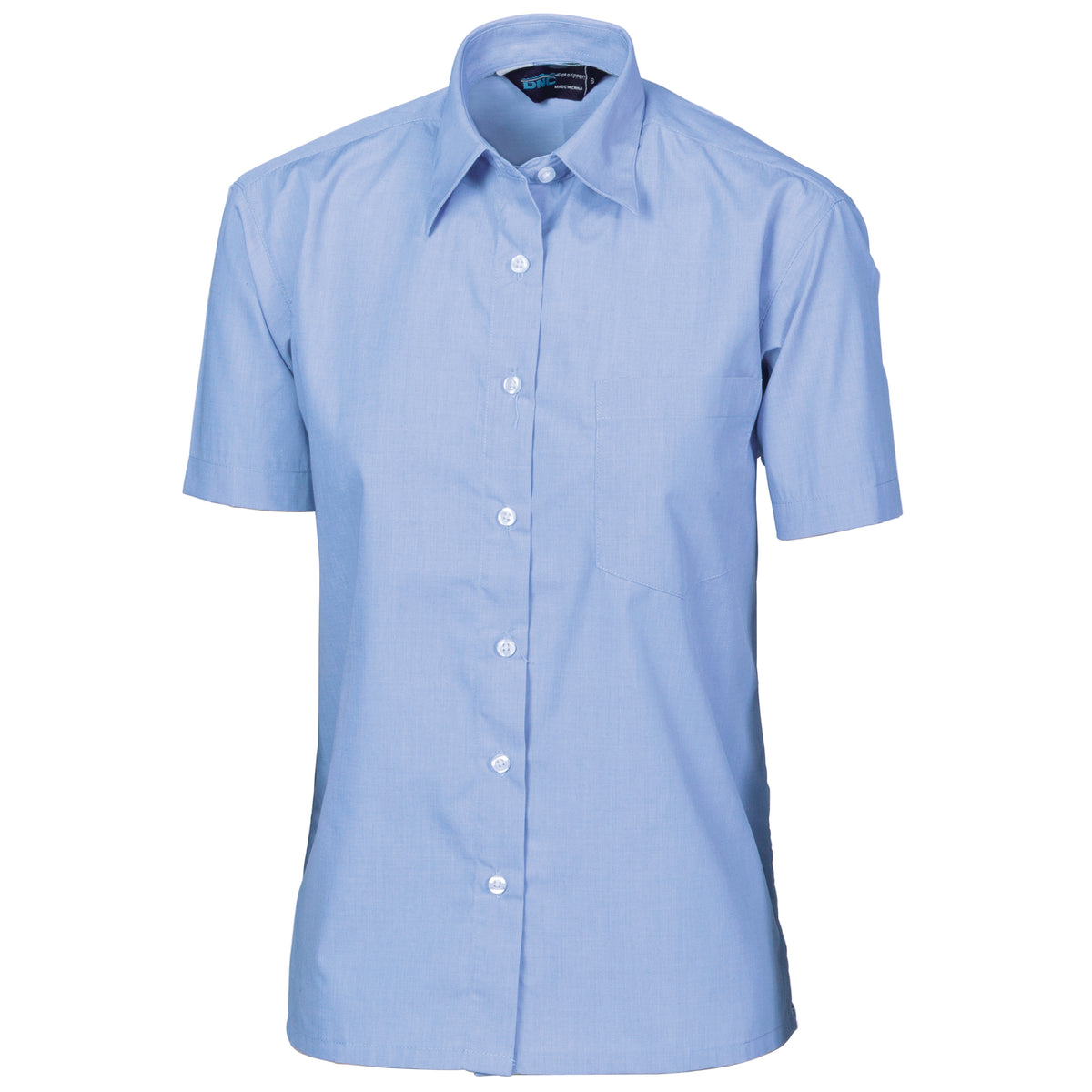 Ladies Regular Collar, Side Splits, Single Pocket - Short Sleeve — DNC Workwear
