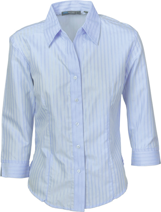 Ladies Tonal Stripe Shirts - 3/4 Sleeve — DNC Workwear colour image