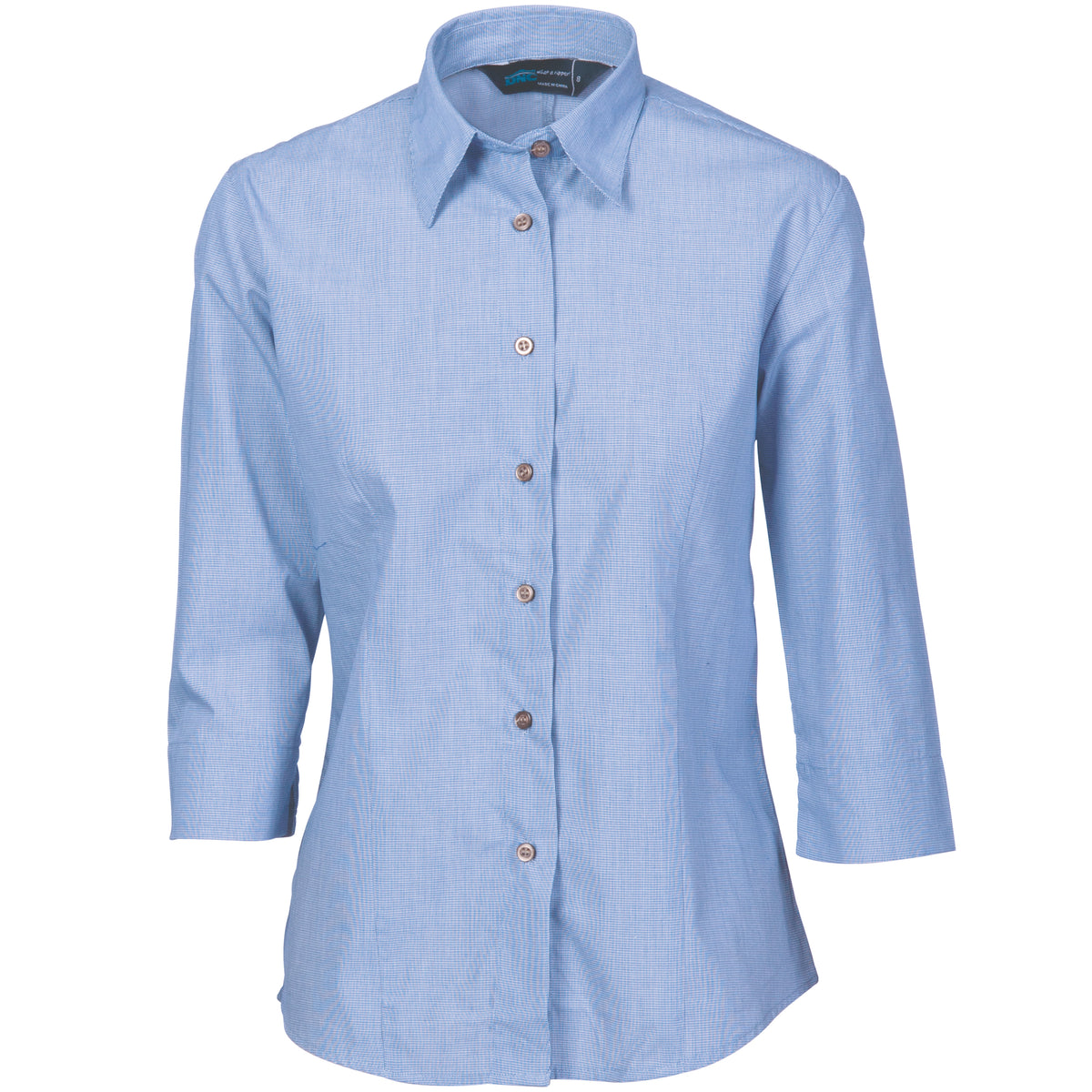 Ladies Classic Mini (Check) Houndstooth B.Sh irt 3/4 sleeve — DNC Workwear colour image
