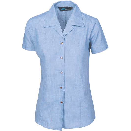 Ladies Revere Collar Mini (Check) Houndstooth B.Shirt - Short Sleeve — DNC Workwear colour image