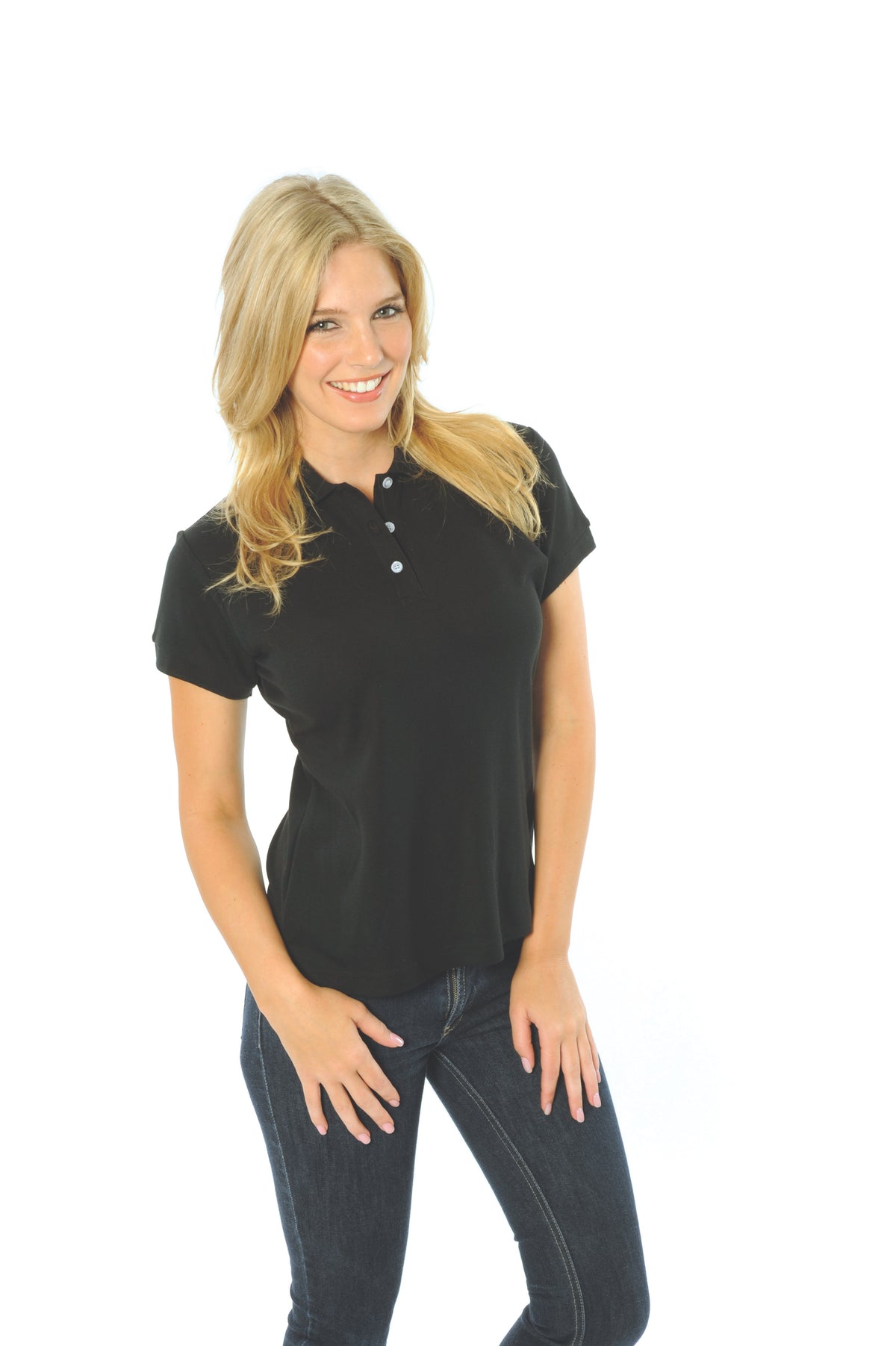 Ladies Cotton Rich New York Polo — DNC Workwear colour image