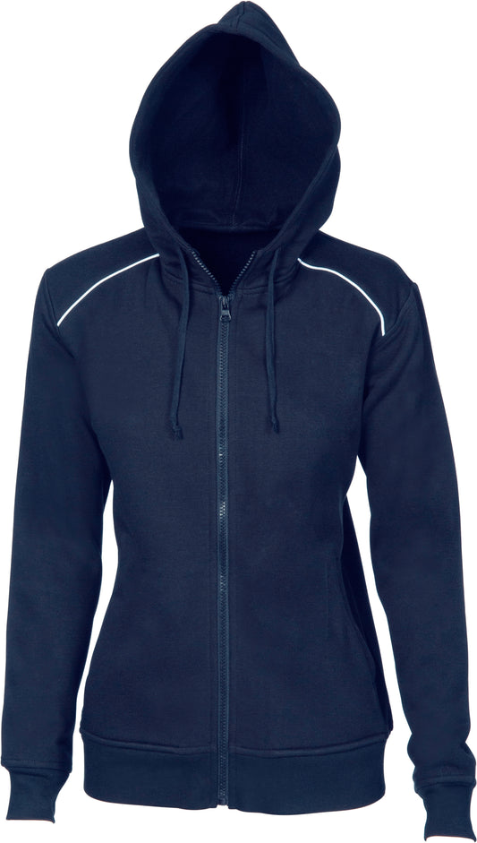 Ladies Contast Piping Fleecy Hoodie — DNC Workwear colour image