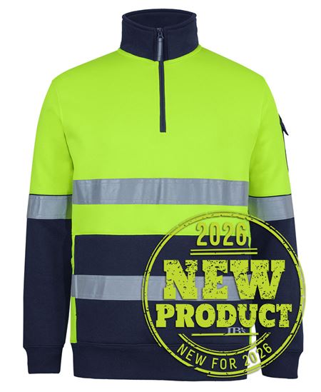 JB's 350g Hi Vis (D+N) 1/2 Zip Trade Fleece