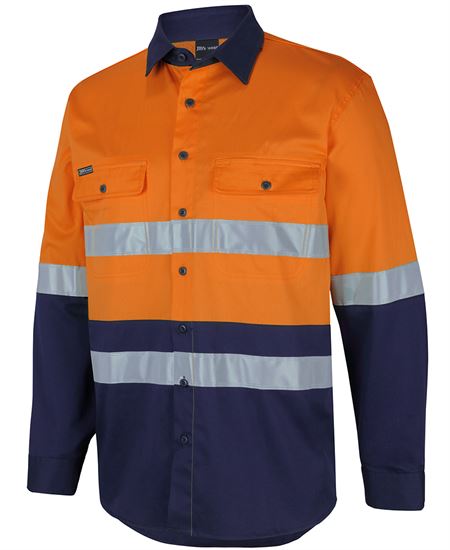 JB's Hi Vis (D+N) L/S Stretch Work Shirt
