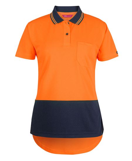 JB's Ladies Hi Vis S/S Drop Tail Polo