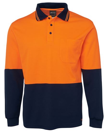 JB's Hi Vis L/S Cotton Back Polo