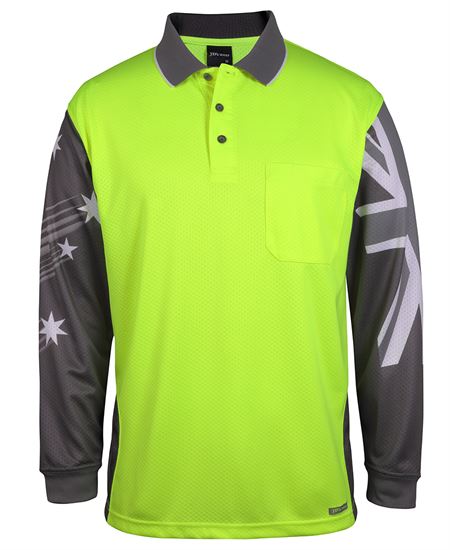 JB's Hi Vis L/S Southern Cross Polo