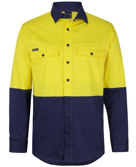 JB'S Hi Vis L/S Stretch Work Shirt