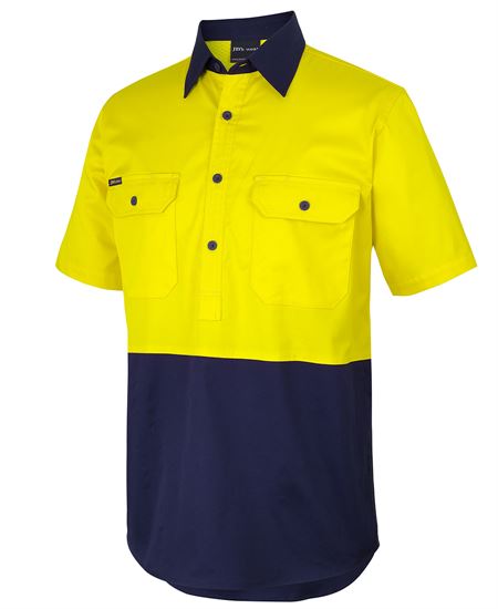 JB's Hi Vis Close Front S/S 150g Work Shirt
