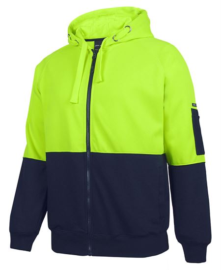 JB's Hi Vis Full Zip Fleecy Hoodie