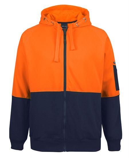 JB's Hi Vis Full Zip Fleecy Hoodie